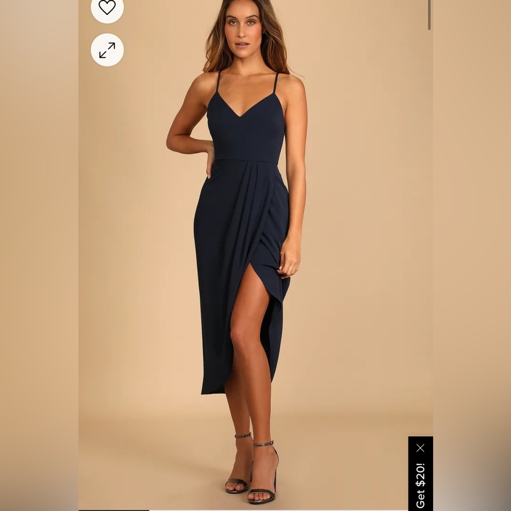 NWOT Reinette Navy Blue Midi Dress